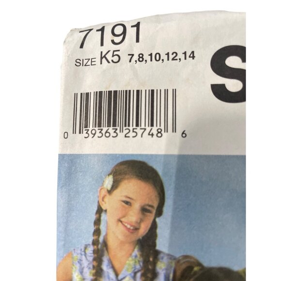 Simplicity 7191 Sewing Pattern Sizes K5 7-14 Childs And Girls Tops Skirts UNCUT - Picture 2 of 6